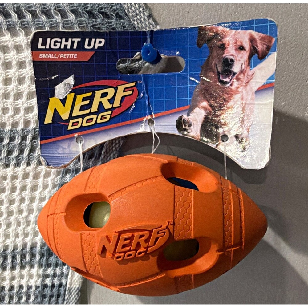 Nerf Dog Light Up Interactive Rubber Football Dog Toy, S, #4699803532